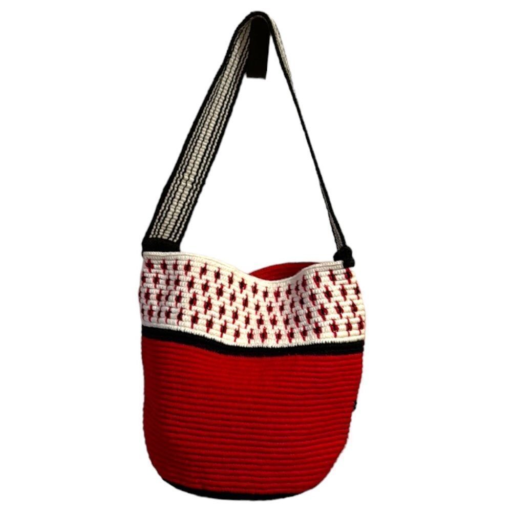 Soraya Hennessy Red and White Shoulder Bag